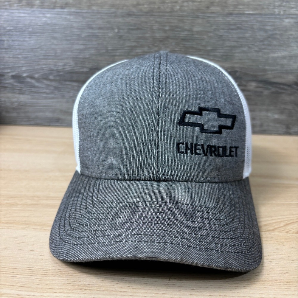 Chevrolet Hat Cap Strap Back Gray Cars Trucks Outdoors Adjustable